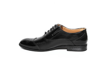 Office leathers man shoes isolated on white