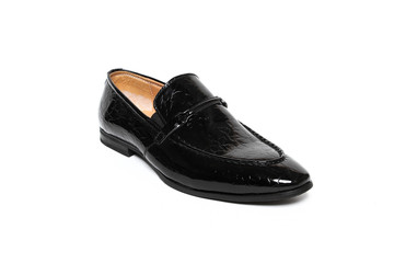 Office leathers man shoes isolated on white