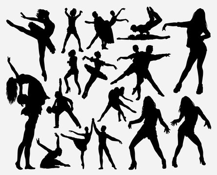 Dancing male and female silhouette for symbol, logo, web icon, mascot, game elements, mascot, sign, sticker design, or any design you want. Easy to use.