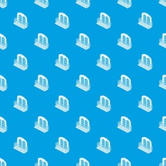 Castle balcony pattern vector seamless blue repeat for any use