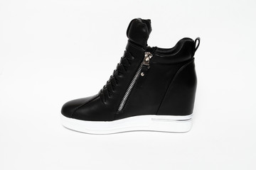 Women's shoes leather isolated on white background