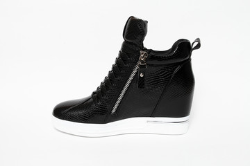 Women's shoes leather isolated on white background