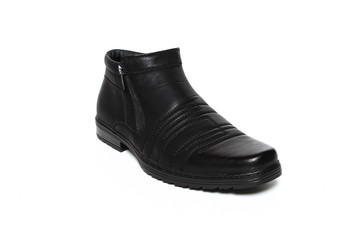 Office leathers man shoes isolated on white