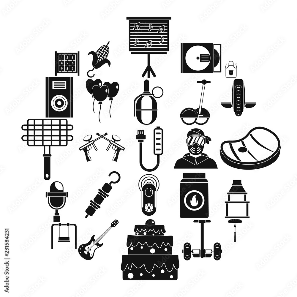 Poster humor icons set. simple set of 25 humor vector icons for web isolated on white background