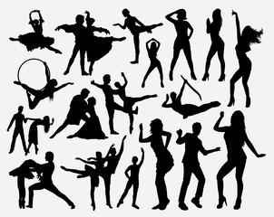 Dance competition silhouette for symbol, logo, web icon, mascot, game elements, mascot, sign, sticker design, or any design you want. Easy to use.
