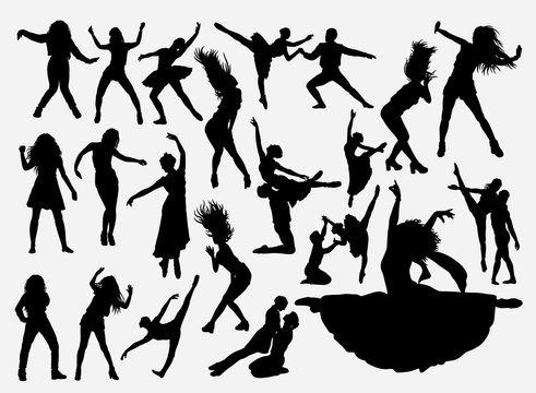 Dancing activity silhouette for symbol, logo, web icon, mascot, game elements, mascot, sign, sticker design, or any design you want. Easy to use.
