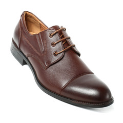 Office leathers man shoes isolated on white