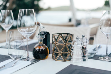 Table of the summer restaurant is waiting for visitors