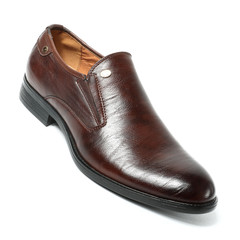 Office leathers man shoes isolated on white