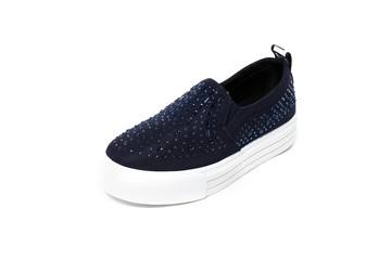 Women's shoes leather isolated on white background