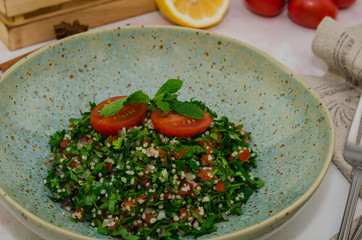 Tabbouleh. Fresh healthy tabbouleh salad. Tabouli 