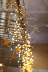 Abstract blurred background with stars and bokeh effect