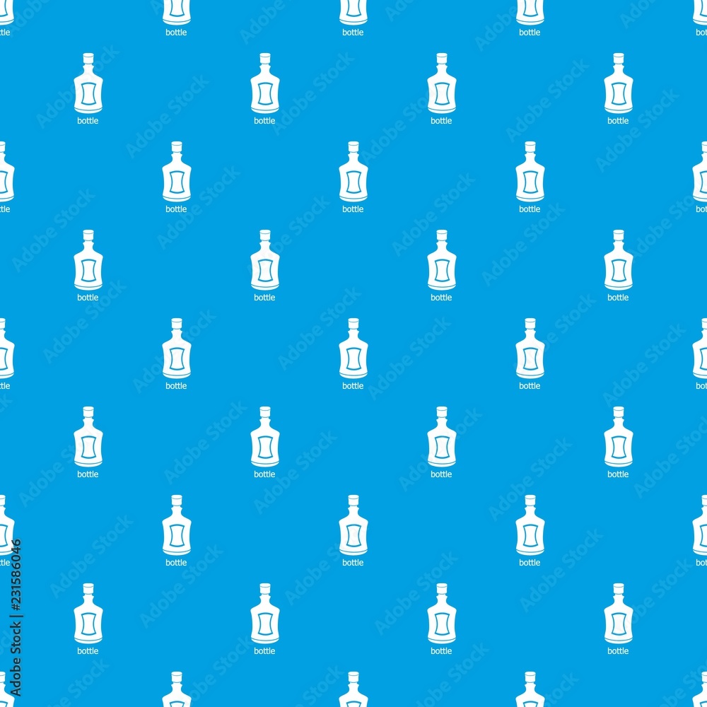 Poster alcohol bottle pattern vector seamless blue repeat for any use