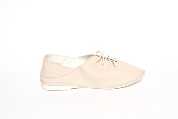 Women's shoes leather isolated on white background