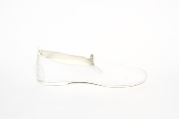 Women's shoes leather isolated on white background