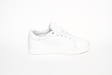 Women's shoes leather isolated on white background