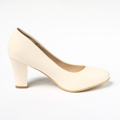 Women's shoes leather isolated on white background