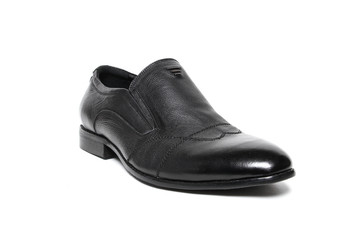 Office leathers man shoes isolated on white