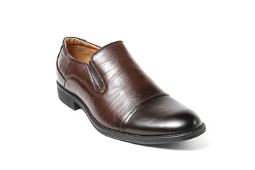 Office leathers man shoes isolated on white