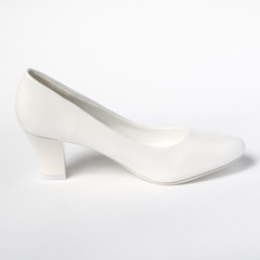 Women's shoes leather isolated on white background