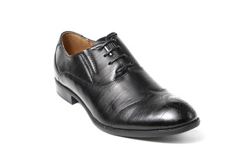 Office leathers man shoes isolated on white