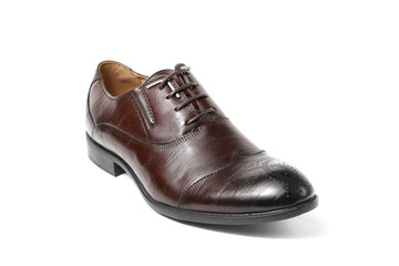 Office leathers man shoes isolated on white