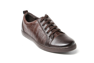 Office leathers man shoes isolated on white