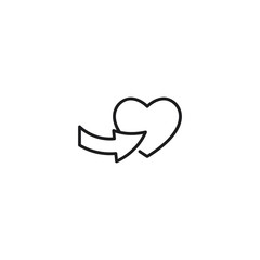 thin line wishlist icon on white background