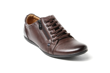 Office leathers man shoes isolated on white