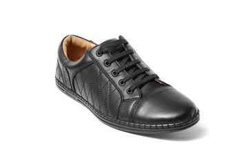 Office leathers man shoes isolated on white