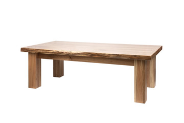 Wooden coffee table isolated on white background