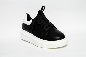 Women's shoes leather isolated on white background