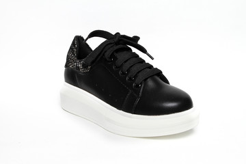 Women's shoes leather isolated on white background