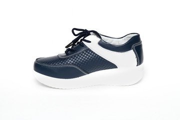 Women's shoes leather isolated on white background