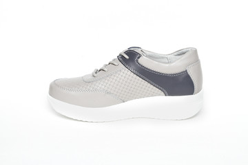 Women's shoes leather isolated on white background