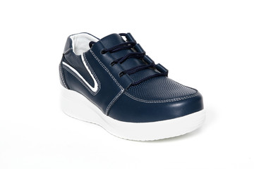 Women's shoes leather isolated on white background