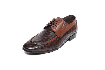 Office leathers man shoes isolated on white