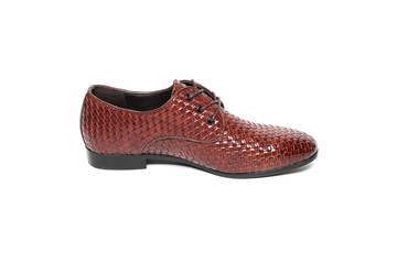 Office leathers man shoes isolated on white