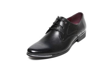 Office leathers man shoes isolated on white