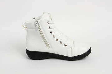 Women's shoes leather isolated on white background