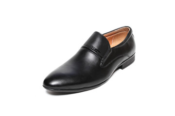 Office leathers man shoes isolated on white