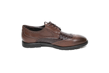 Office leathers man shoes isolated on white