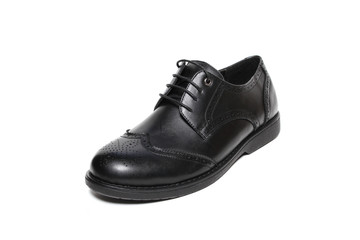 Office leathers man shoes isolated on white