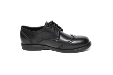 Office leathers man shoes isolated on white