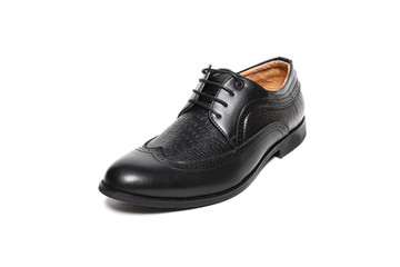 Office leathers man shoes isolated on white