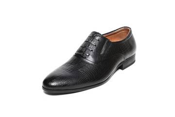 Office leathers man shoes isolated on white