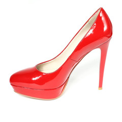 Women's toe and platform shoes isolated on white background