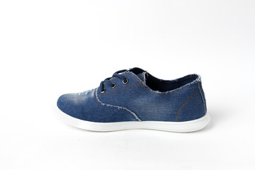 Women's shoes leather isolated on white background