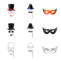 Vector design of party and birthday icon. Collection of party and celebration stock vector illustration.