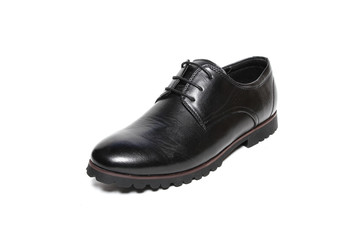 Office leathers man shoes isolated on white